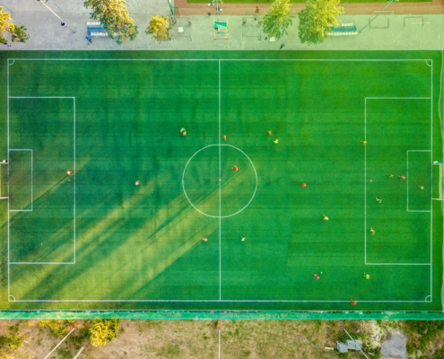 voetbalveld van boven